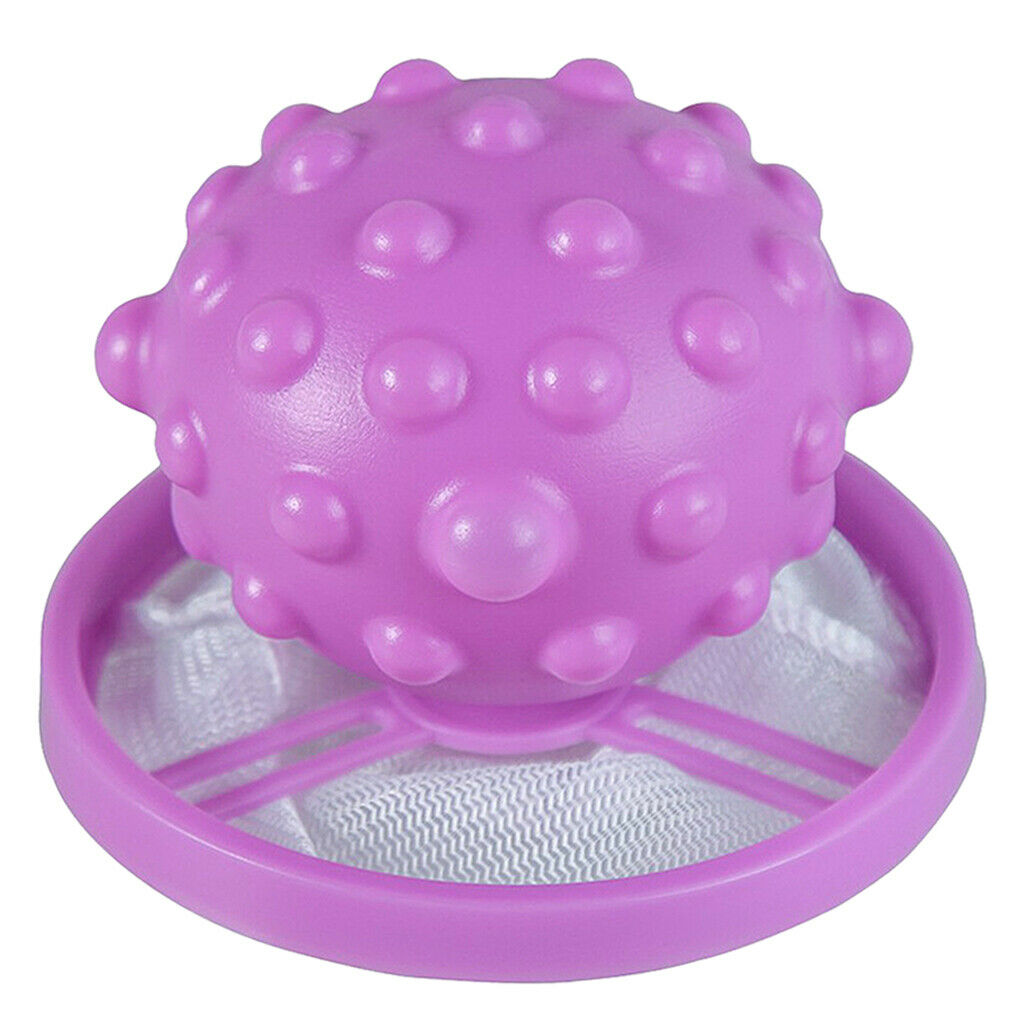2X Reusable Floating Pet Fur Catcher Laundry Lint Pet Hair Remover C-Purple