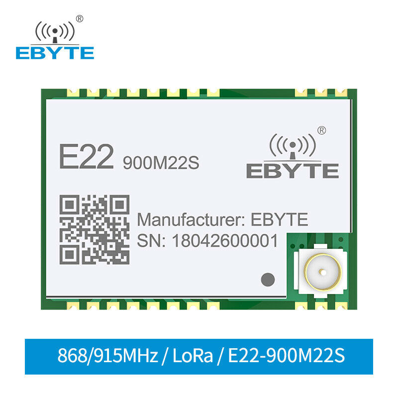SX1262 LoRa Transceiver 915Mhz E22-900M22S 22dBm SMD IPEX IoT Wireless Module