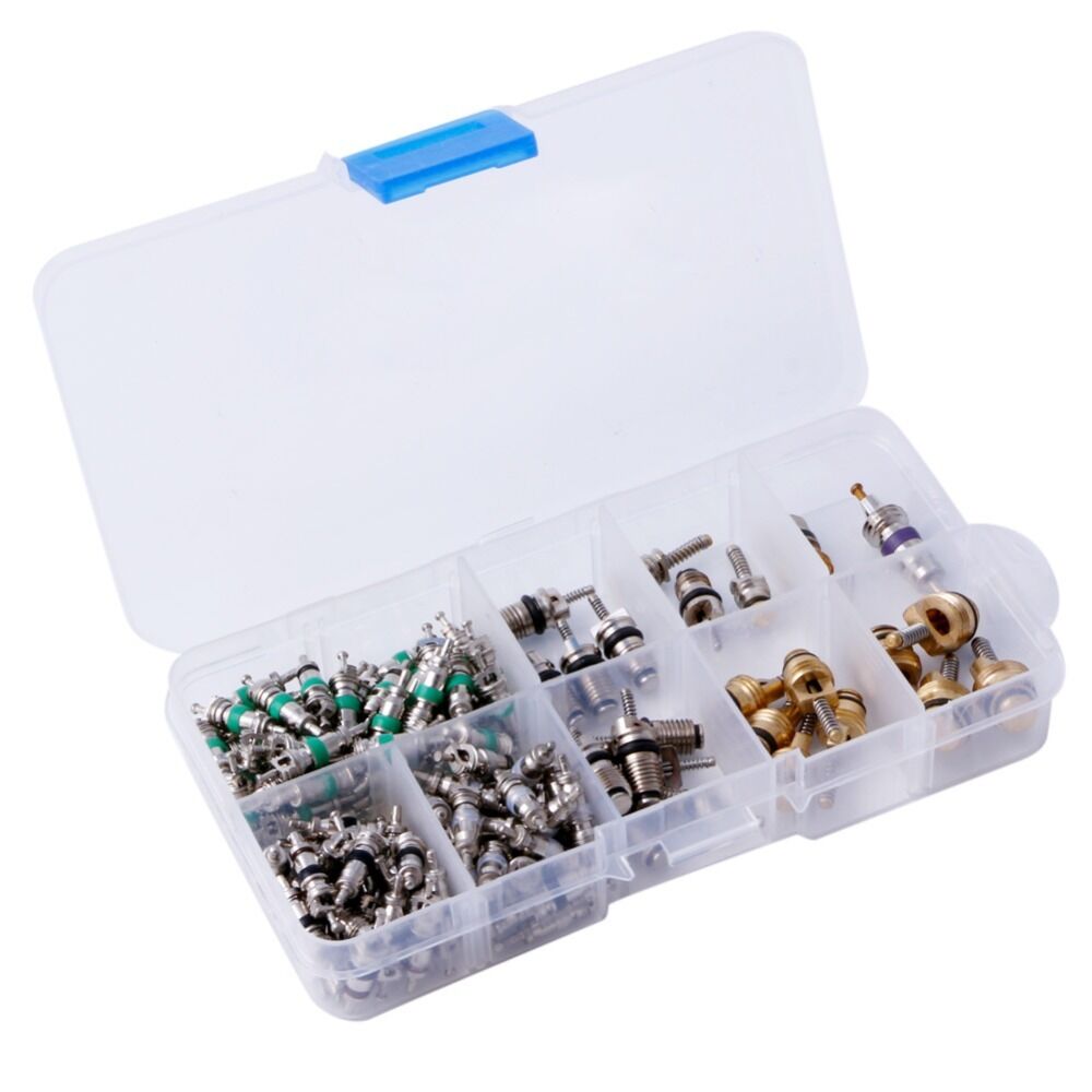 134pcs 9 kinds Of Assortment A/C Conditioning Valve Core R134 Kit Assortment Kit