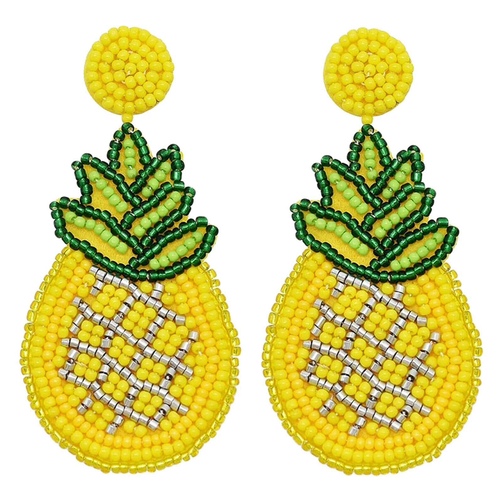 Fashion Pineapple Beaded Earrings Bead Dangle for Women Girls Jewelry Gifts