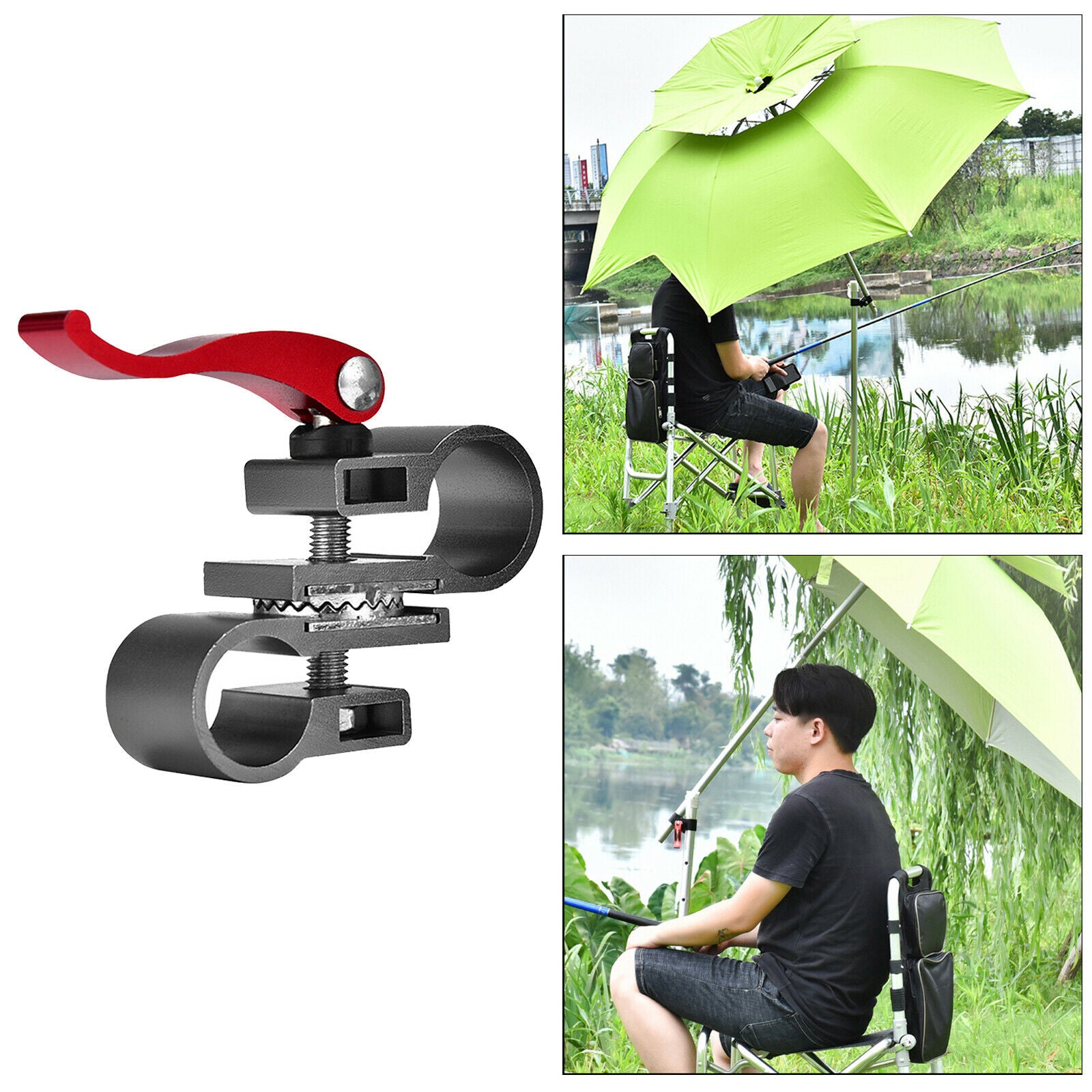 Aluminum Alloy Umbrella Holder Clip Brackets Accessories Outdoors Grey