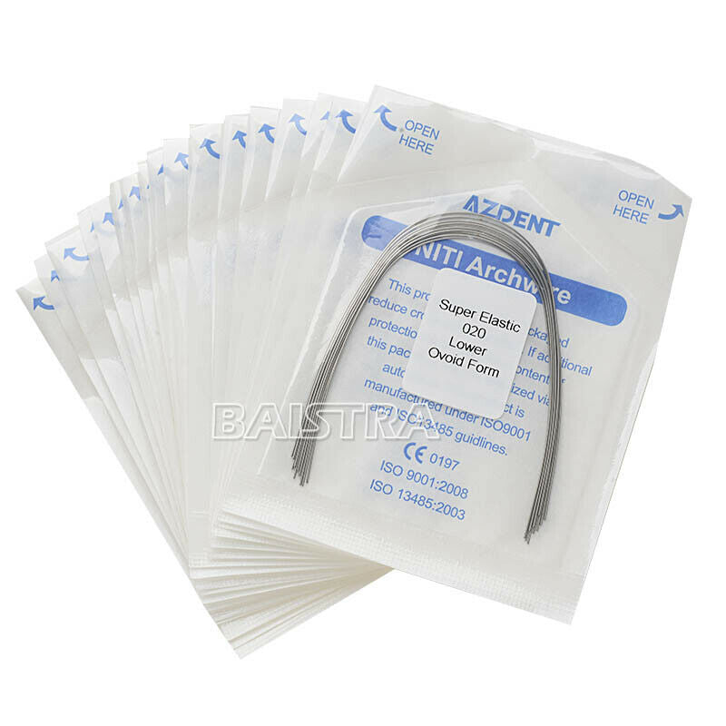 100X AZDENT Dental Orthodontic Super Elastic Niti ROUND Arch Wires All Sizes