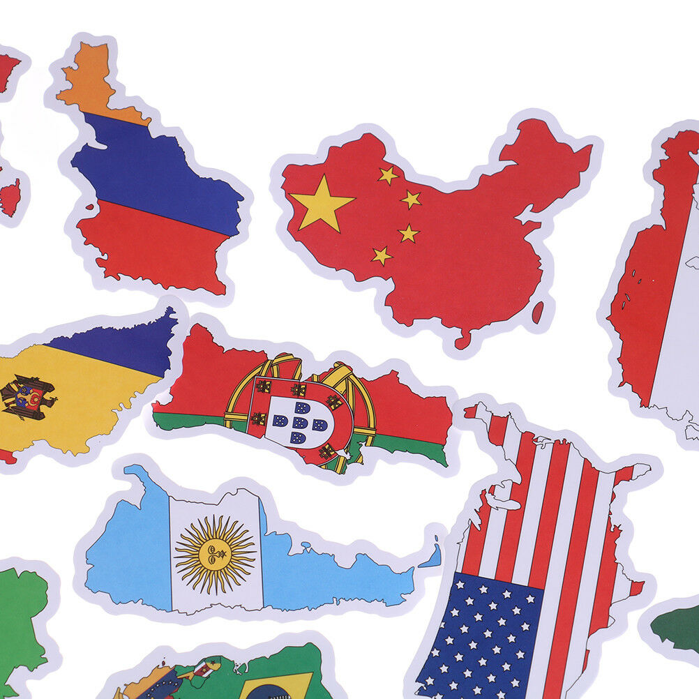 50Pcs National flags stickers DIY scrapbook suitcase laptop country map s.l8