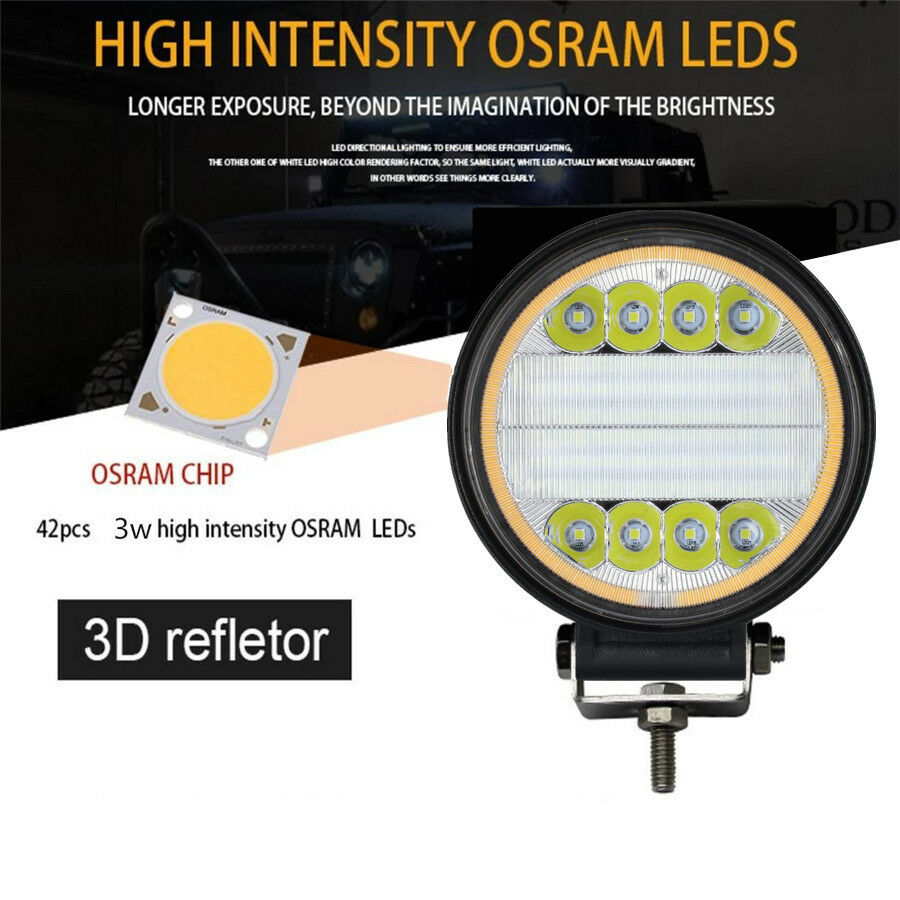 Universal 120W 9600LM LED Work Light Flood Beam Driving Fog Lamp DRL Angle Eye
