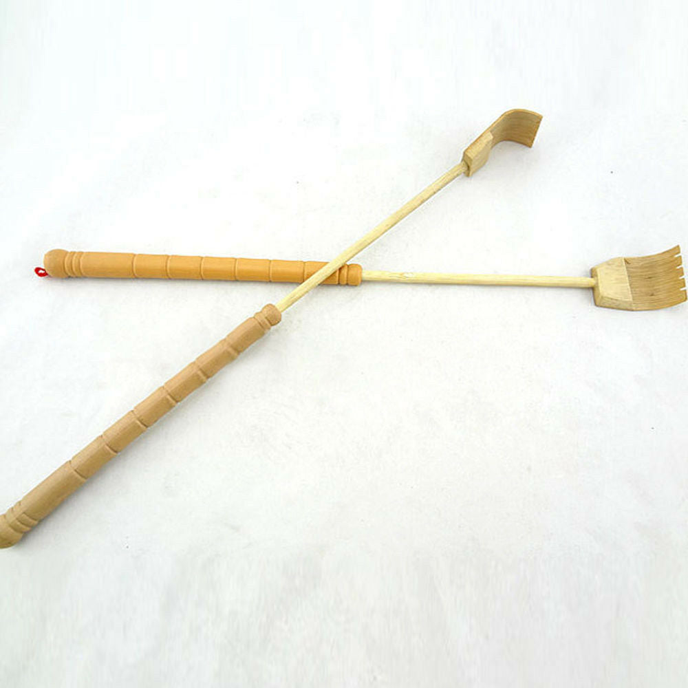 Wooden Bamboo Telescopic Back Scratcher Extendable Back Itching Self Massager C