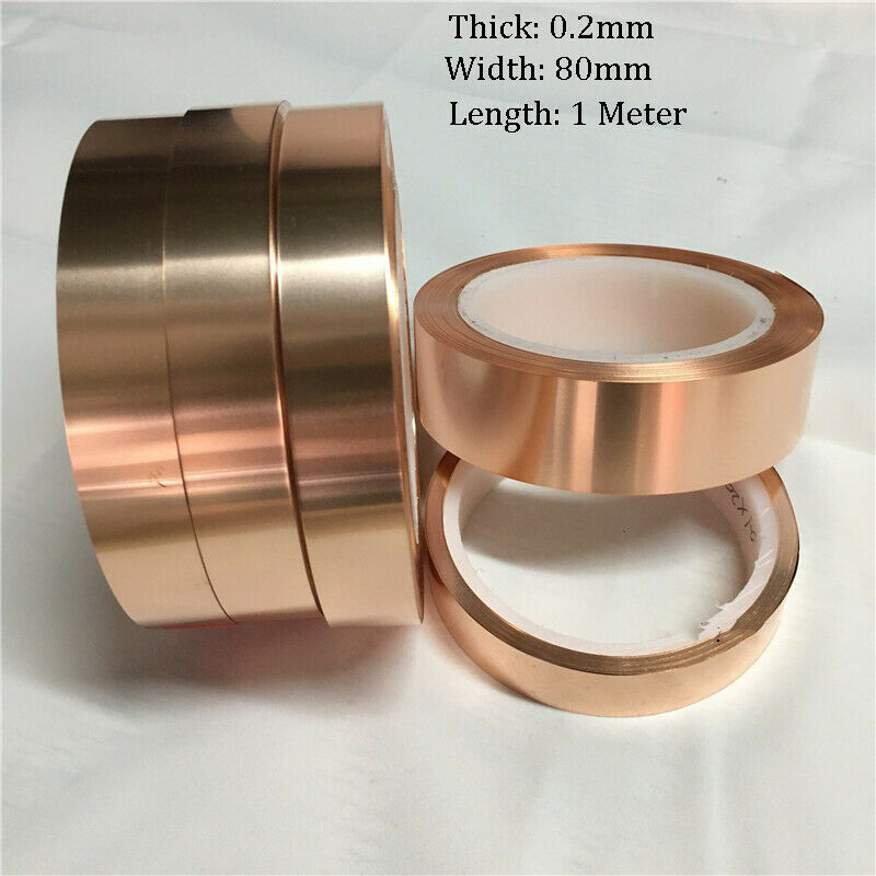 Width 80mm x 0.2 x 1000mm 99.9% Pure Copper T2 Cu Metal Sheet Foil Plate Strip