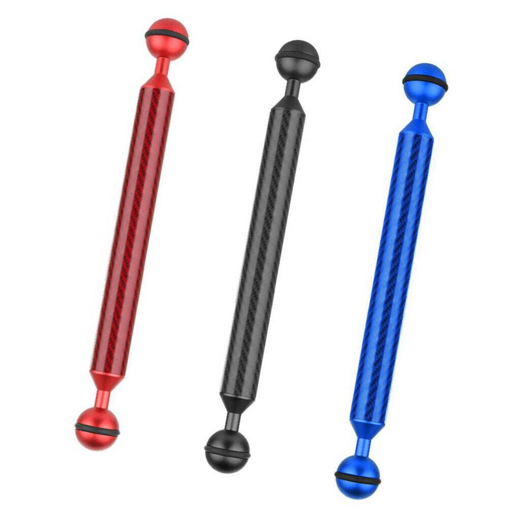 Double Ball Head 20.8mm 9"Buoyancy Arm for Underwater Diving Photograp Black