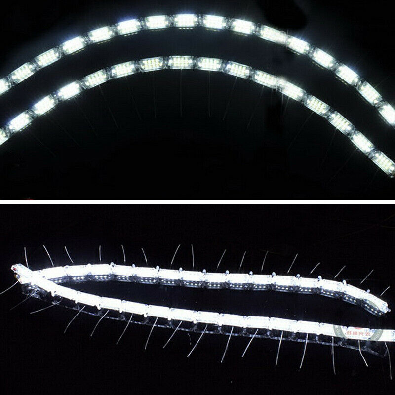 2PCS LED Headlight Daytime Running Flow Turn Signal 12V Two-way Angel Eyes Strip