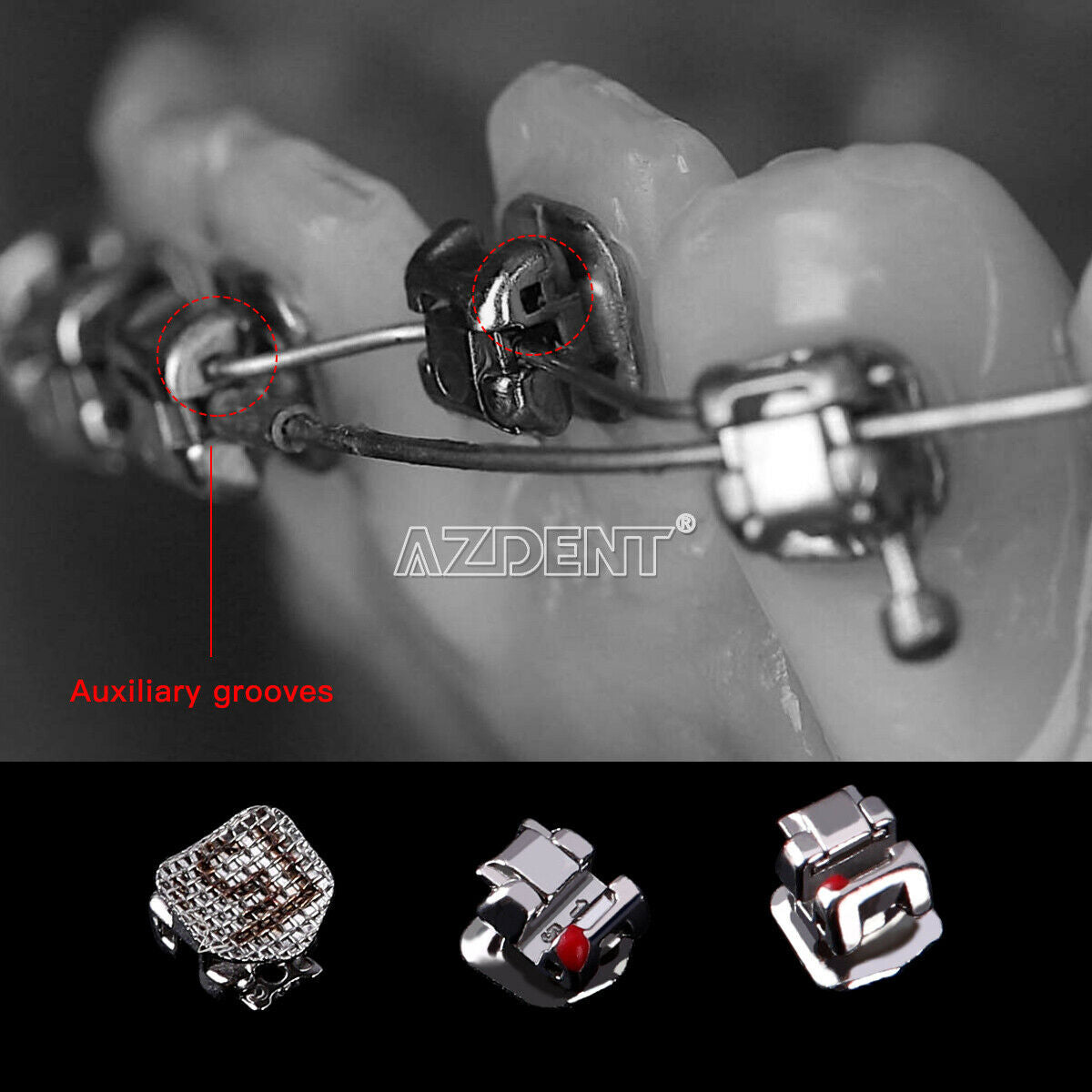 3X AZDENT Dental Orthodontic Self-Ligating Brackets Roth.022 Movable Hook 3 4 5
