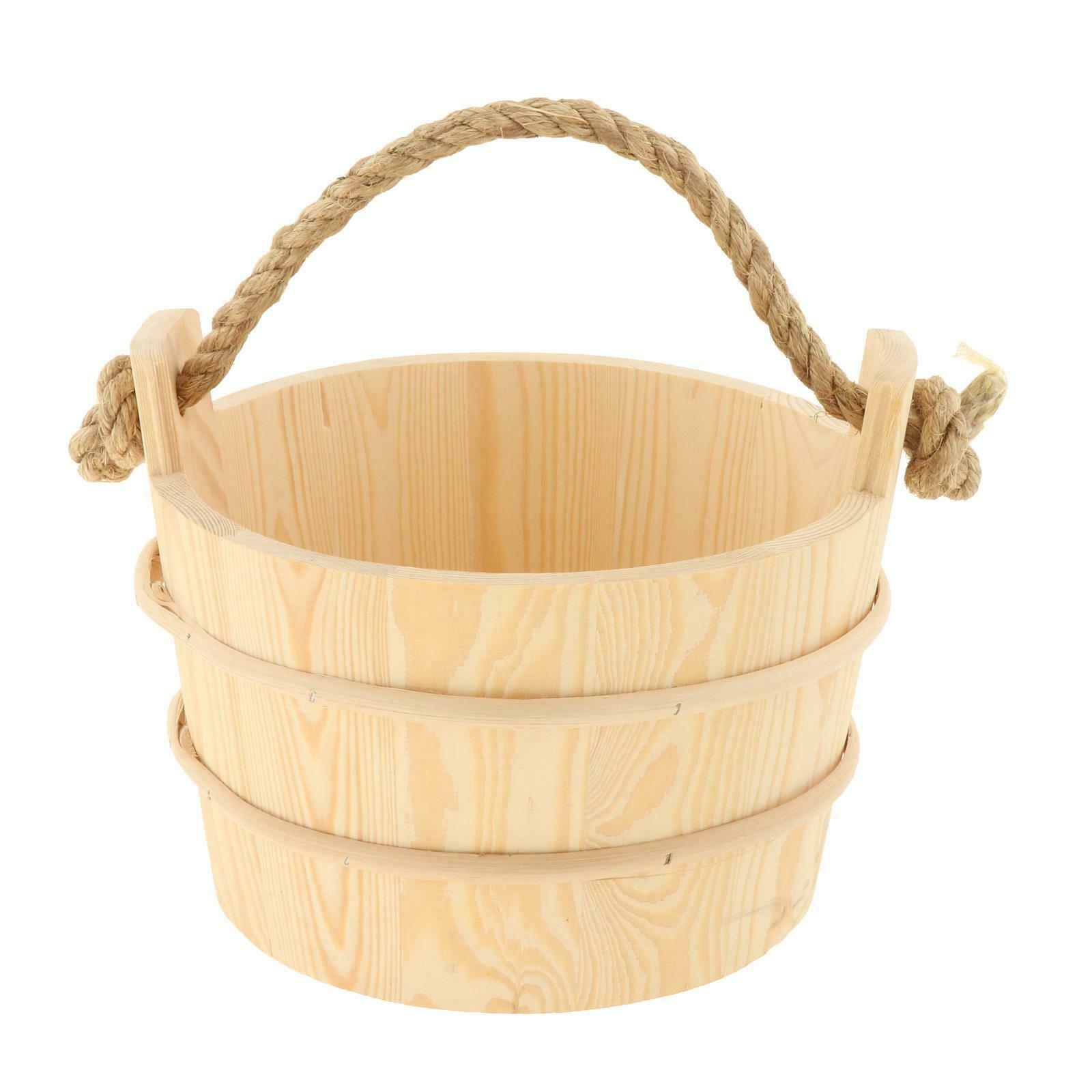 Sauna Wooden Bucket and Ladle Kit, Sauna Accessories with Liner for Sauna & SPA