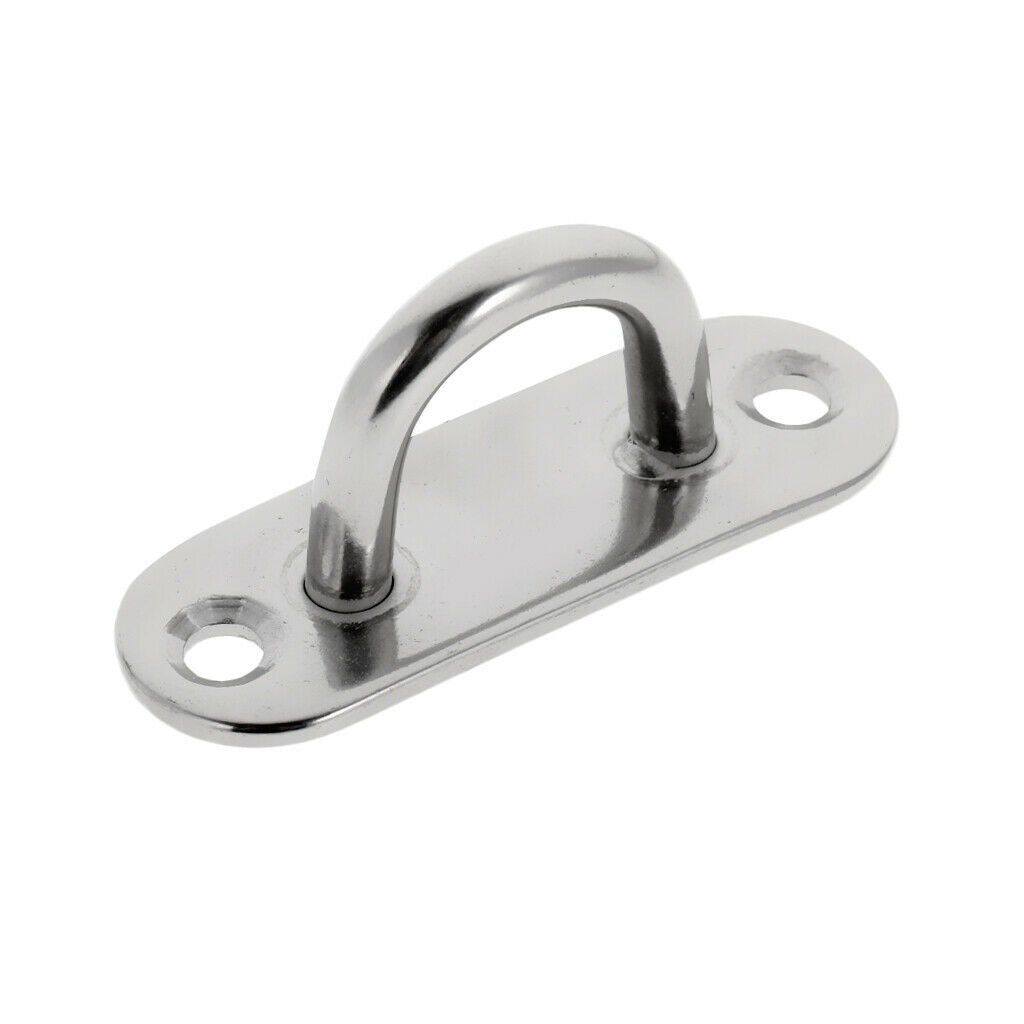 Pack of 8pcs Pad Eye Heavy Duty Oblong Plate Staple Ring Loop for Boat Sail