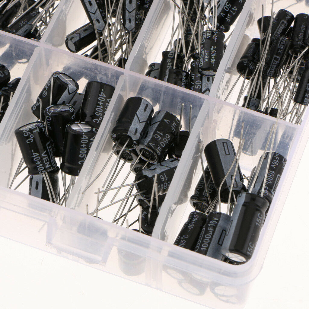 500pcs 0.1uF~1000uF Electrolytic Multilayer Capacitor Assortment with Box