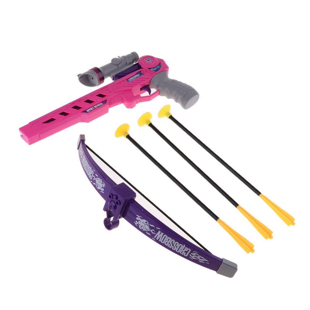 Set of Kids Outdoor Toys Arrow Bow with 3 Durable Suction Cup Arrow, Children