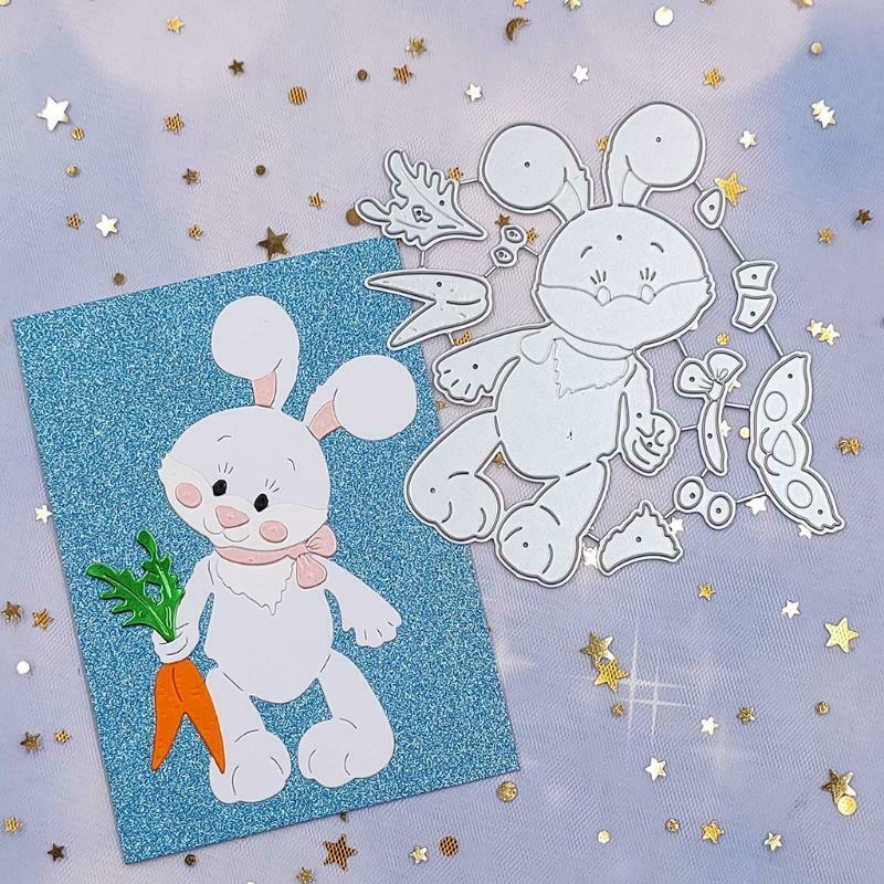 Carrot Rabbit Metal Cutting Dies Stencil Scrapbooking DIY Album Stamp Paper Card