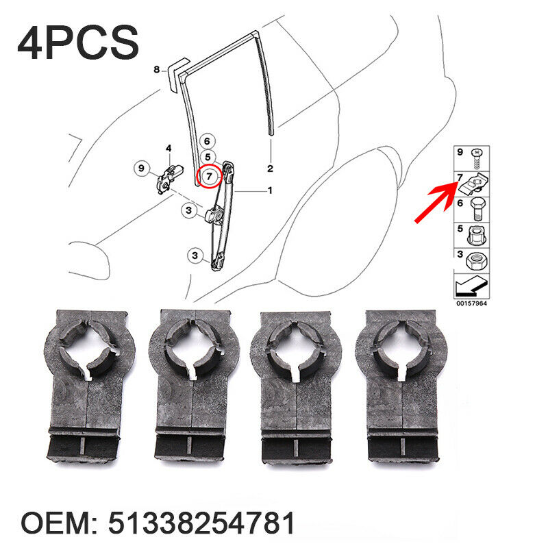 4Pcs 51338254781 Front Left / Right Window Regulator Retaining Clip Fi.l8