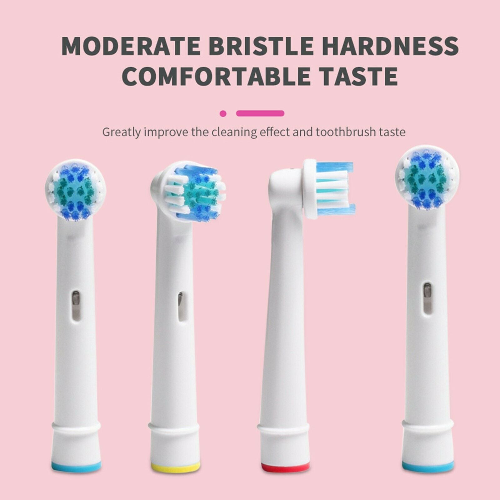 4pcs White Replacement Toothbrush Head 4 Packs Contains Four Color Coils
