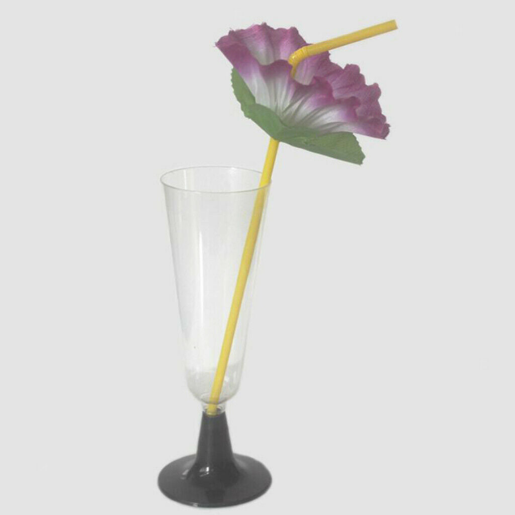 20 pieces Colorful drinking straws with flower decoration for Hawaii Tropical
