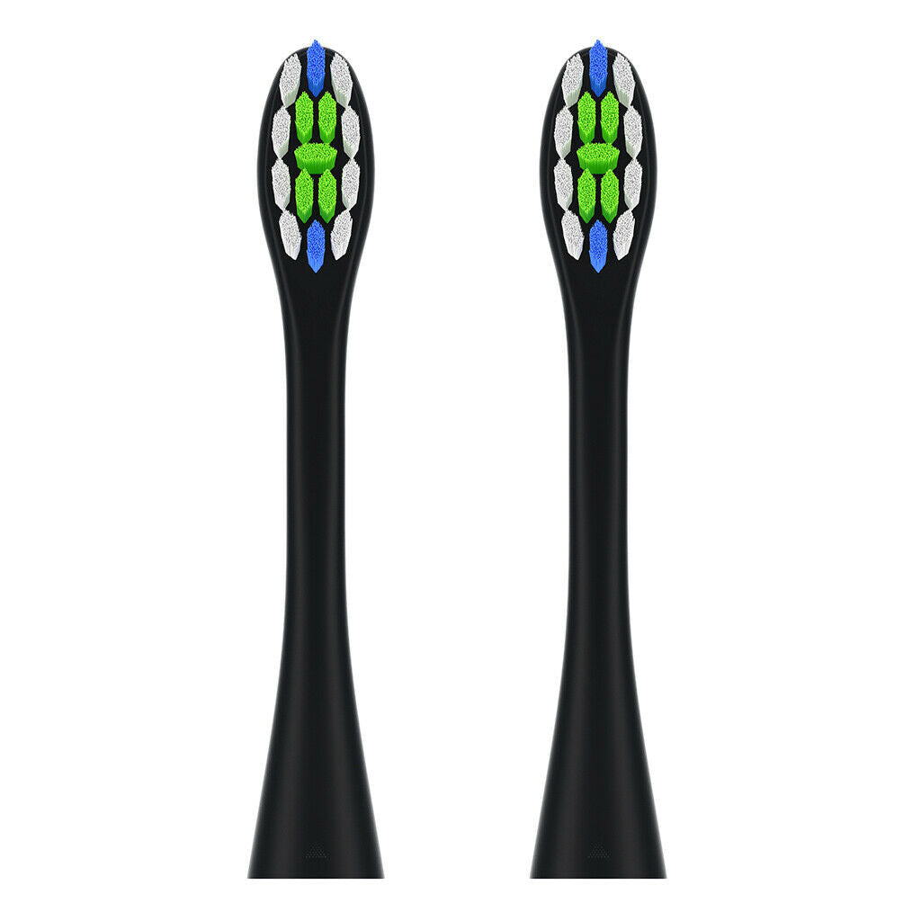 2pcs Sonic Toothbrush Heads Replacement for Toothbrushes Black_Multi Color