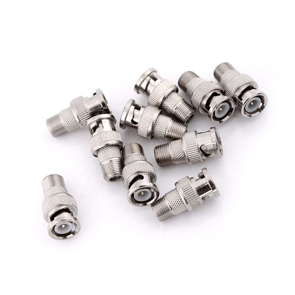 10pcs BNC Male Plug to F Female Jack Adapter Coax Connector Coupler 50jibacaIACA