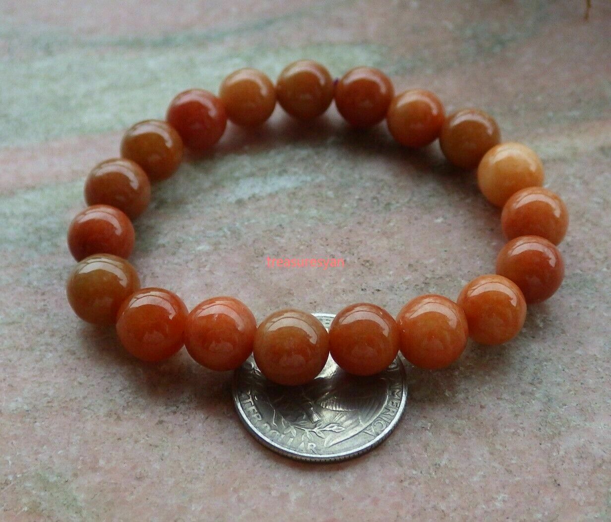 Certified Red 100% Natural A JADE Jadeite Bead Beads Bangle Bracelet 10mm