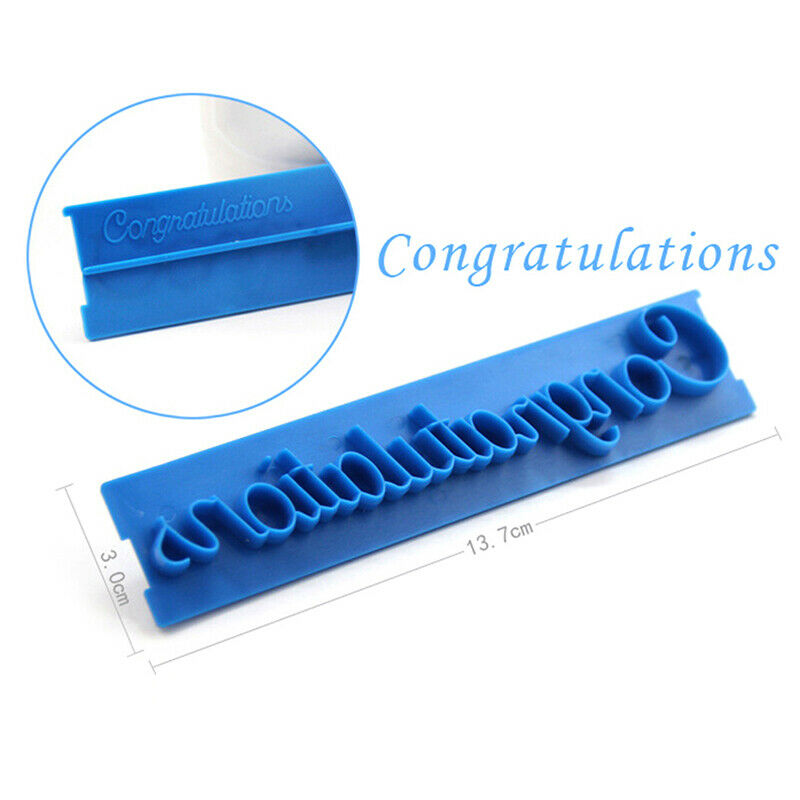 6pcs Cake Baking Molds Alphabet Letter Words Cookie Press Stamp Embosser Cutter