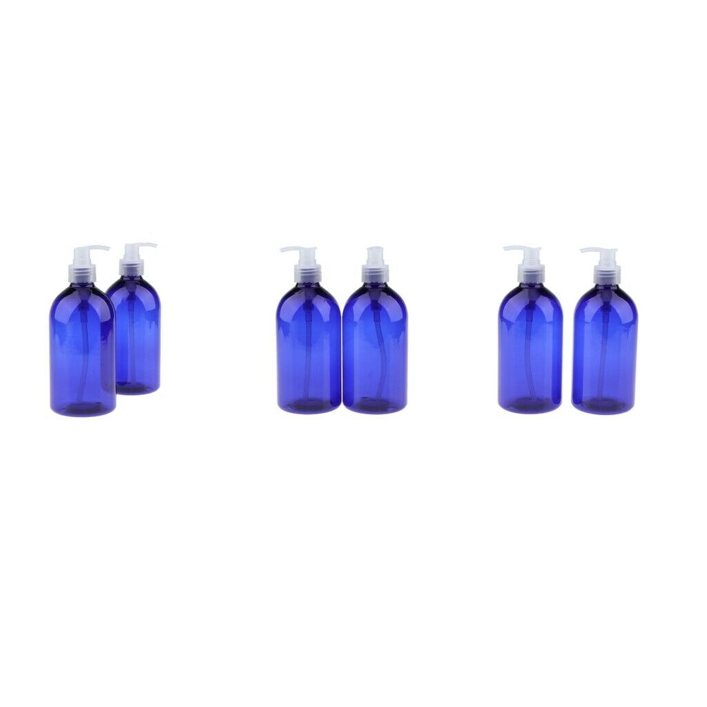 6Pieces 0.5L Empty Lotion Pump Bottles Shampoo Body Dispenser Multipurpose