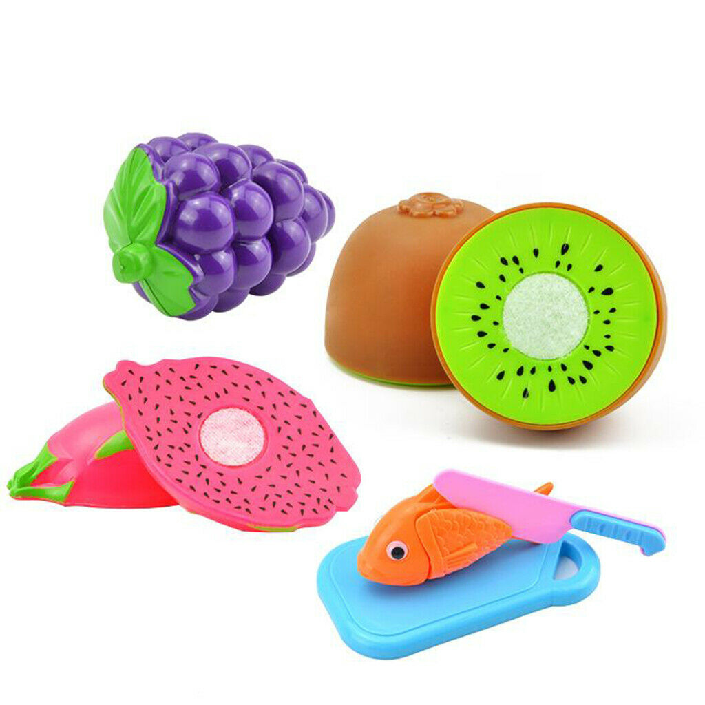 24 Pc Kids Pretend Role Play Cutting Toys Set Vegetable Banana Watermelon