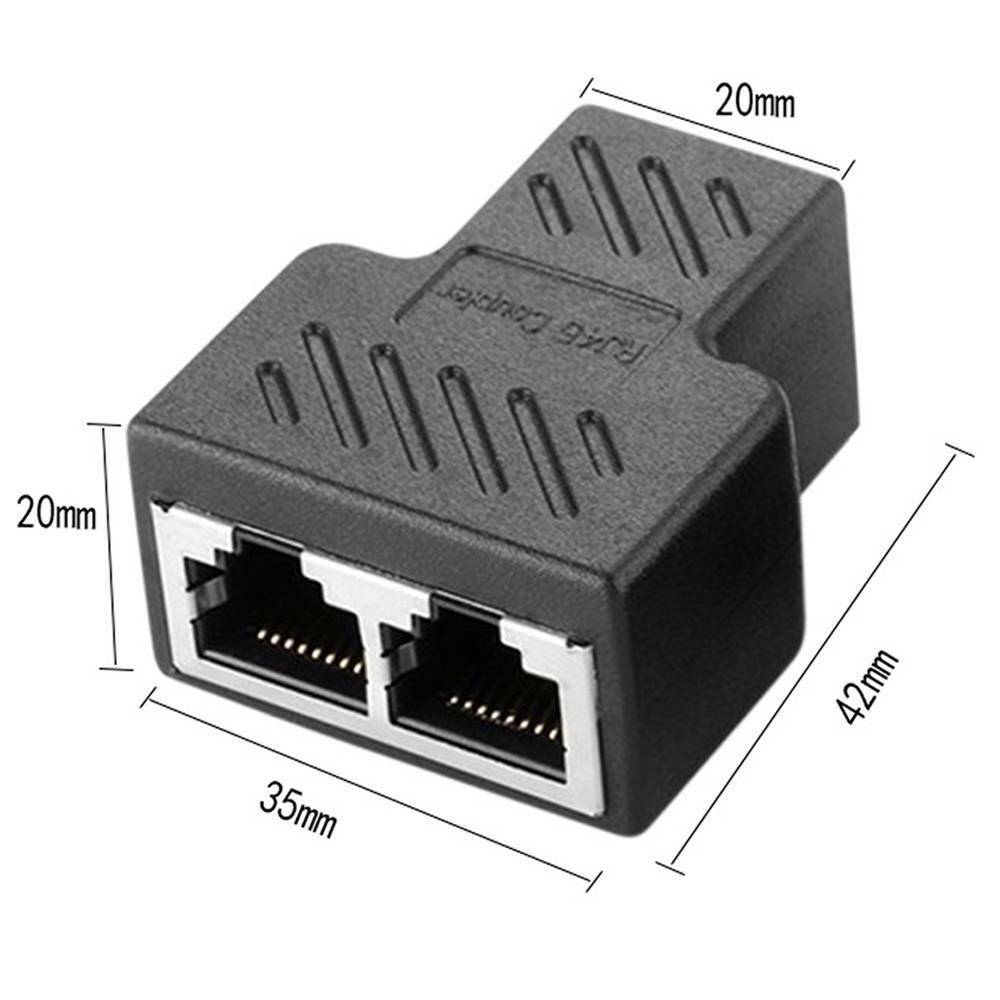RJ45 Splitter Adapter LAN Ethernet Cable 1-2 Way Dual Port Connector Plug New!