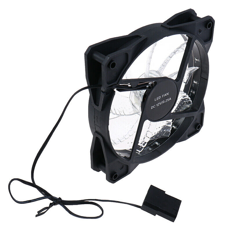 1Pc 12cm PC computer Ultra Silent LED cooling fan radiator 12VDC 3P IDE 4.l8
