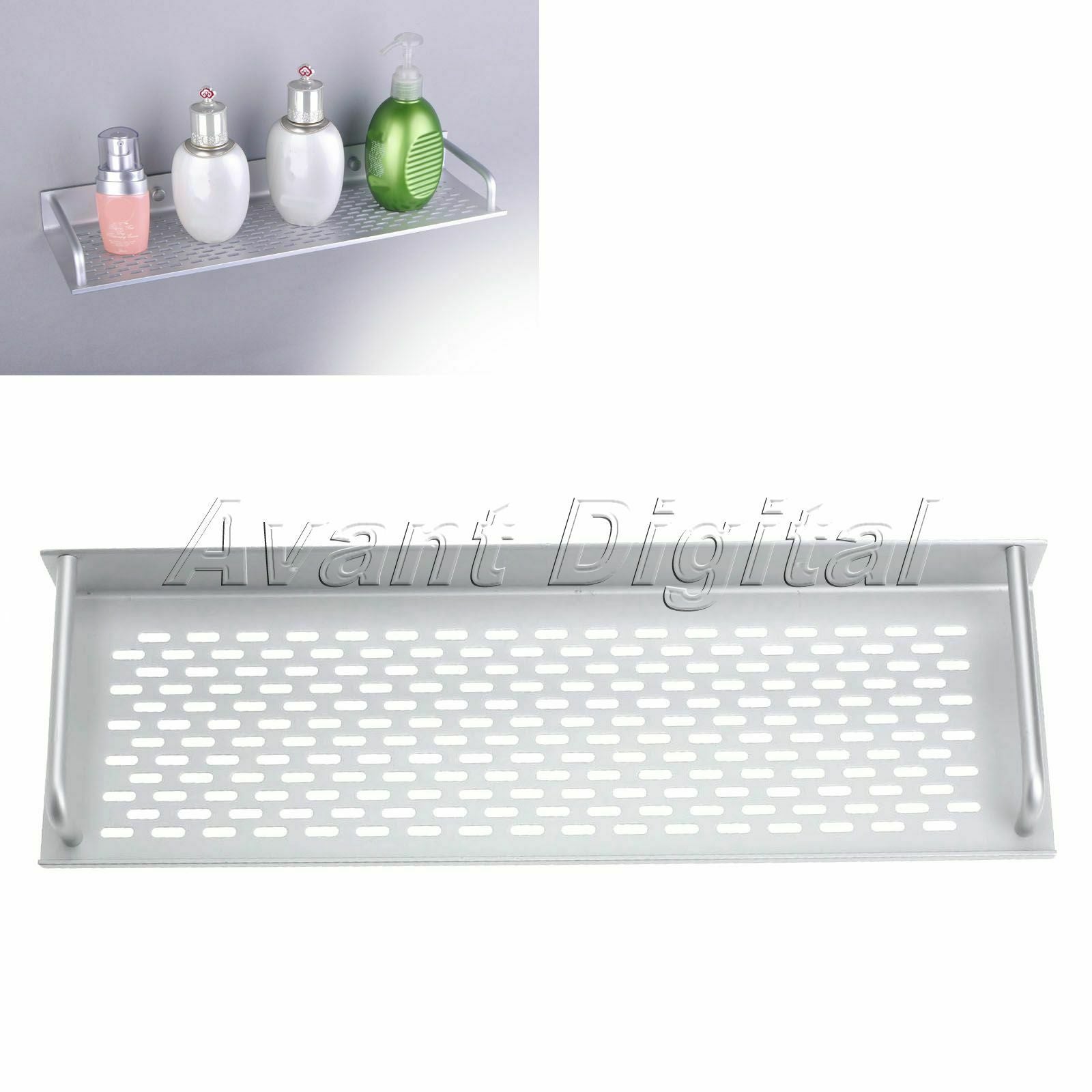 1X Space Aluminum Single Tier Bath Soap Shampoo Shelf Kitchen Condiment Holder
