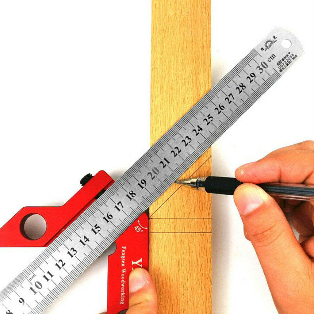 Woodworking Center Scriber 45 and 90 Degree Ruled Carpenter Ruler Gauge