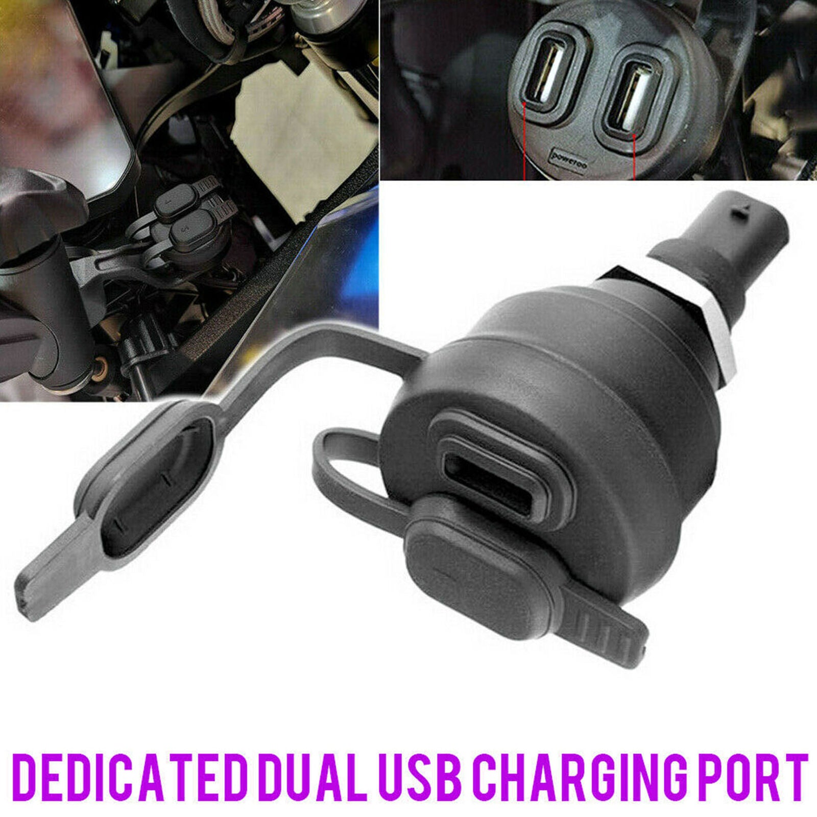 Dual USB Charger Power Adapter Kit for BMW R1200GS R1250GS F850GS DIN Socket