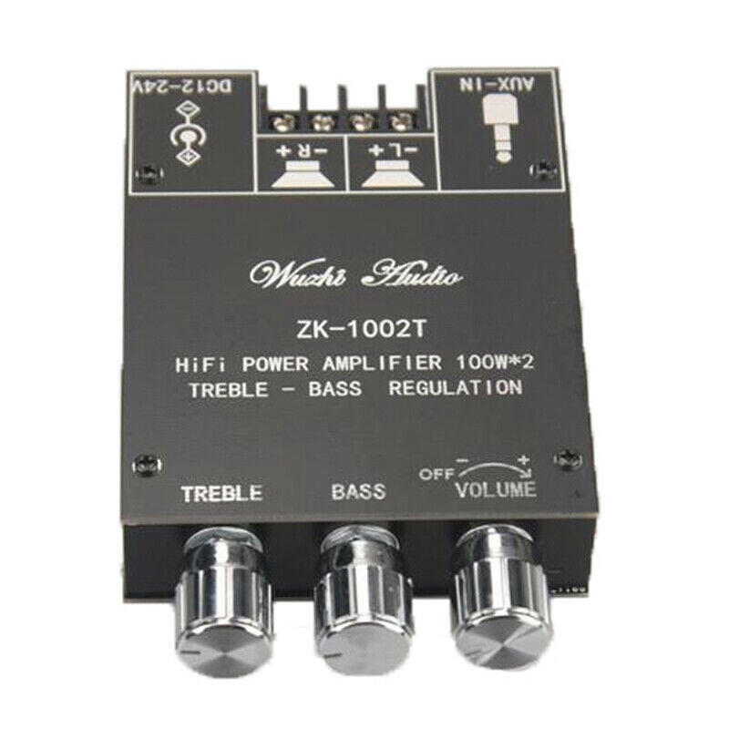 ZK-1002T 100W*2 Bluetooth 5.0 Amplifier Board 2-Ch Stereo Amplifier Treble BBDA