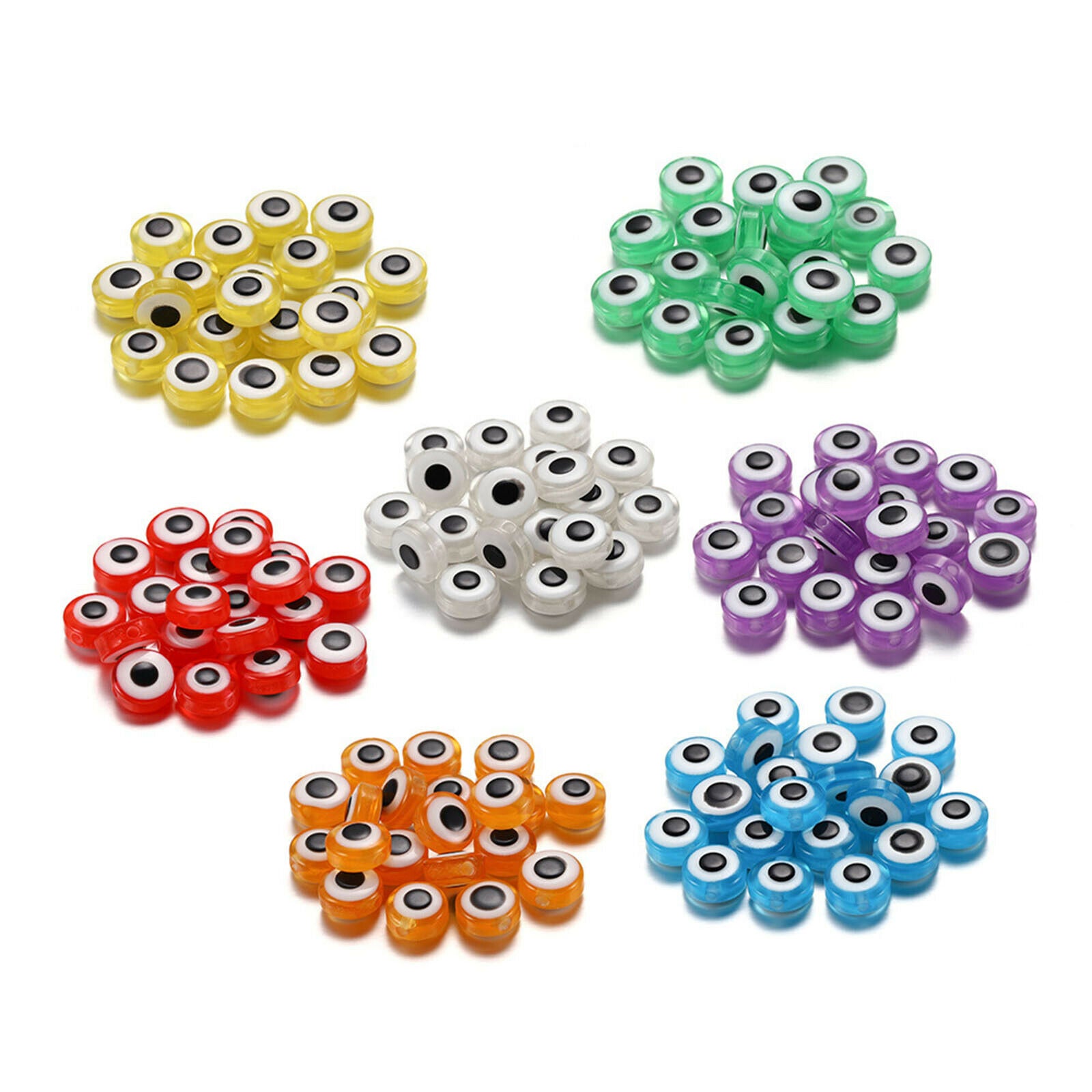 450x Evil Eye Beads Stripe Spacer Beads Handmade Bracelet Earring 15 Colors