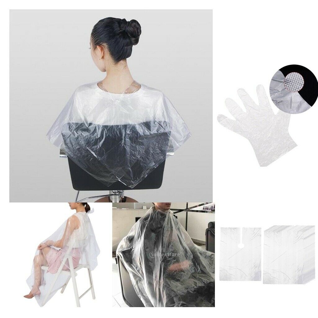 100x Disposable Hair Cutting Cape Salon Gowns Hair Cut Stylist Barber Capes