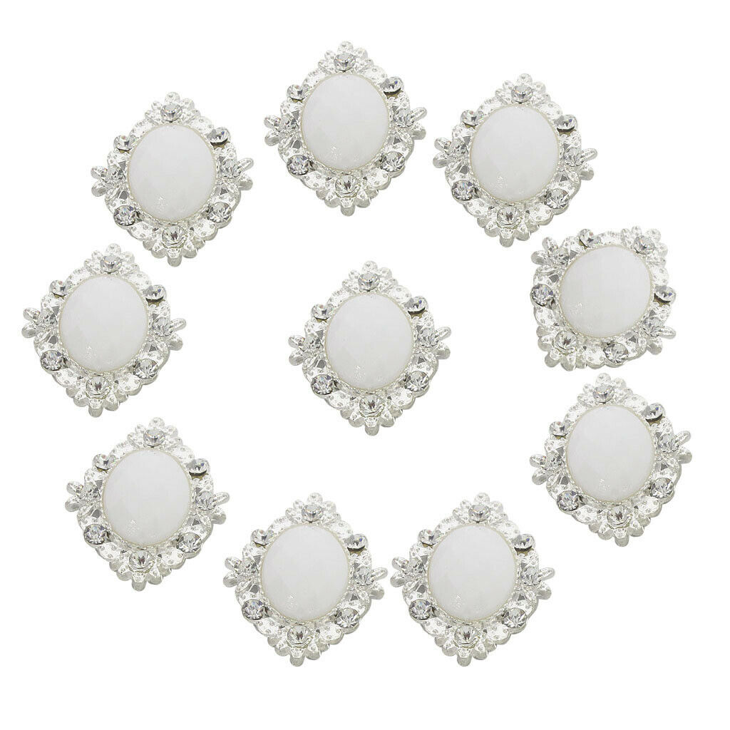 10pcs Oval Crystal Rhinestone Button Flatback Embellishment Sewing Craft 1