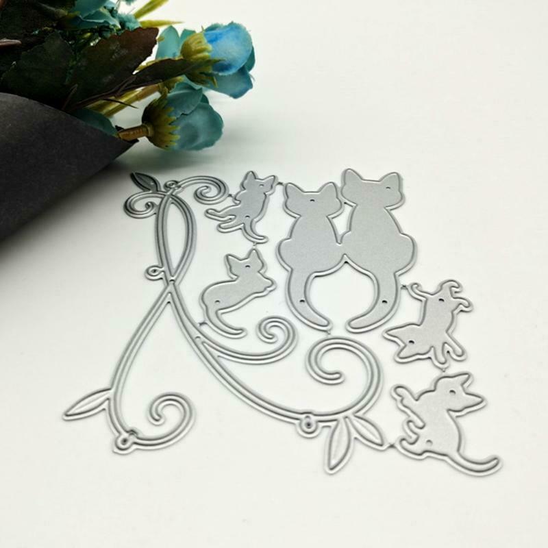 Cats Metal Cutting Dies Stencil DIY Scrapbooking Album Paper Card Template Mold