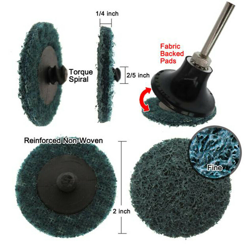 52 Pcs / Set  Ø 2" 50 mm Roloc Sanding Discs Quick Change Type-R Roll Lock Pads