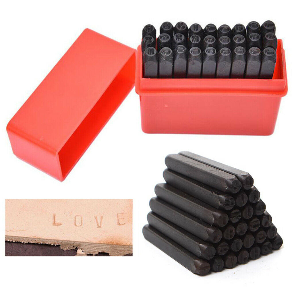 5mm 27x Steel Number Letter Metal Punch Set Stamp Automatic Center Alphabet