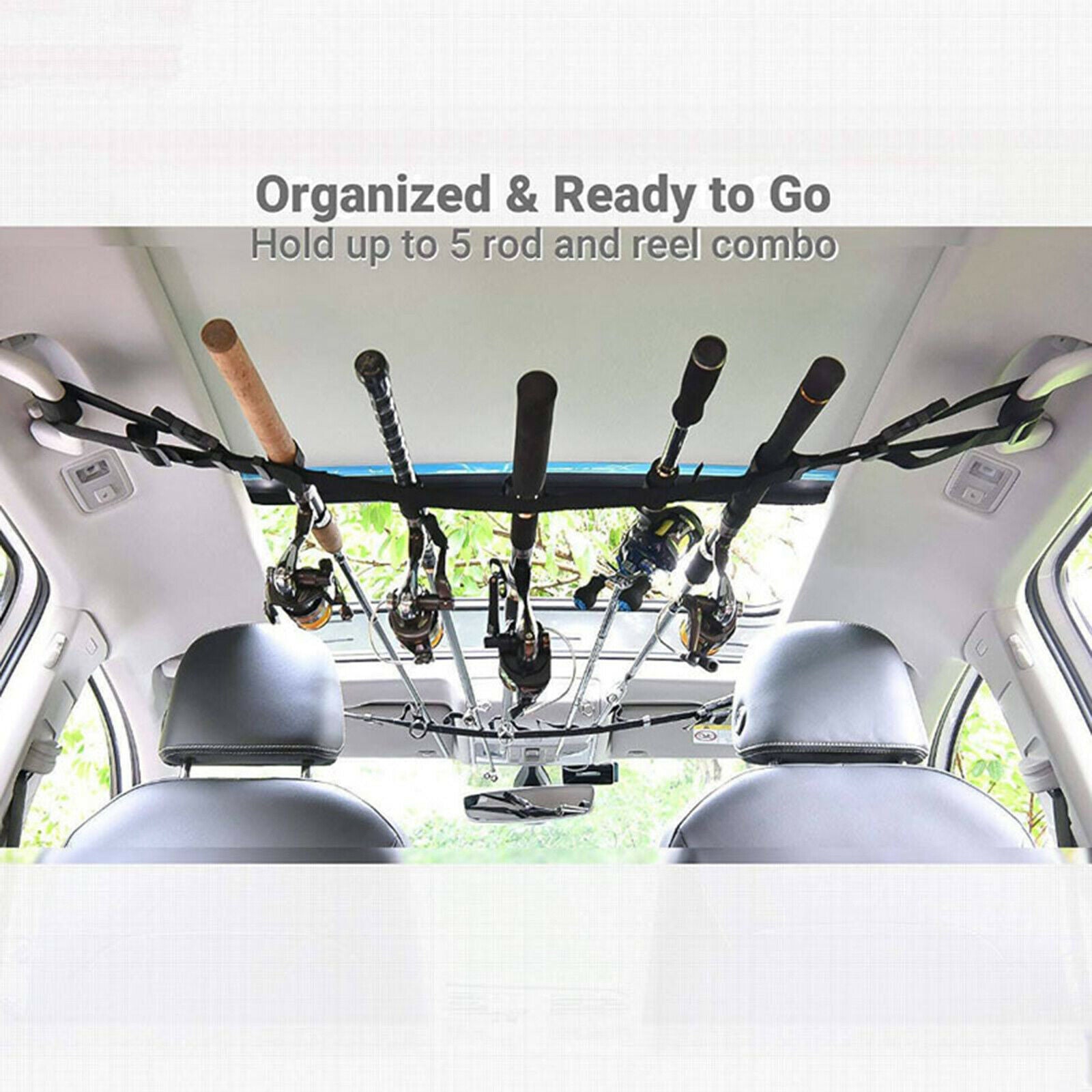 Vehicle Fishing Rod Holder Organizer SUV Van Loops Rod Saver Keeper Carrier