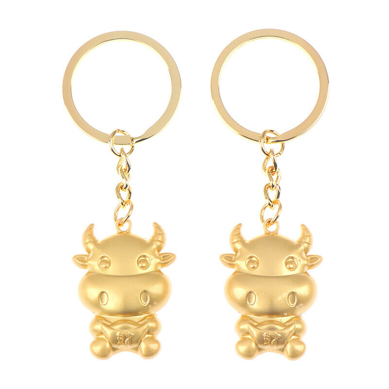 1PC Chinese Zodiac Ox Year Key Ring Pendant Lucky Bull Keychain Gift Souv.l8