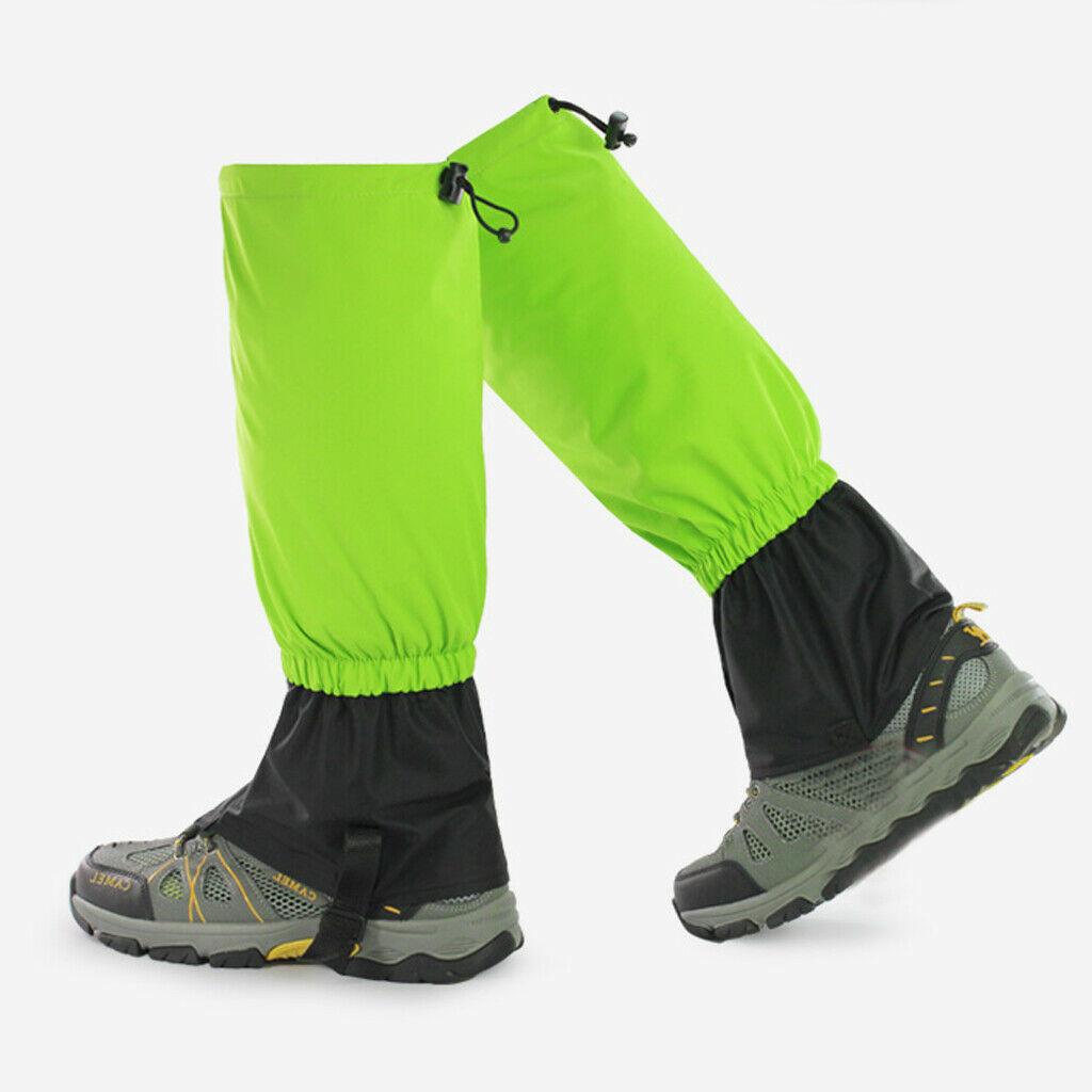 Waterproof Nylon Walking Hiking Outdoor Gaiters High Leg Gaiters Grass Green