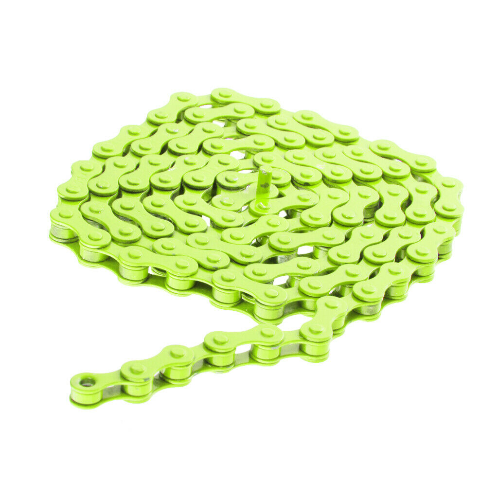 Pack of 2, Single Speed Bicycle Chains - 1/2 x 1/8 Inch, 96 Links, Purple &