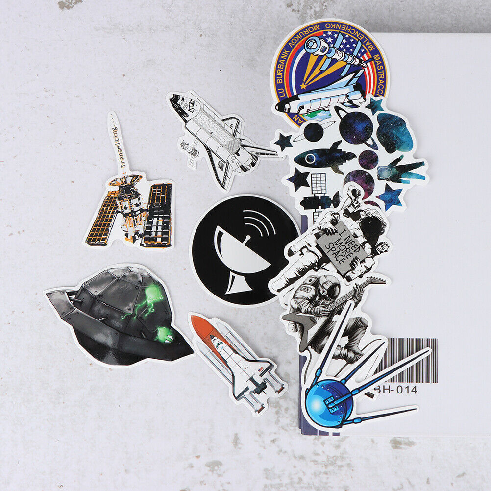 34pcs Astronaut Stickers Aircraft Rocket For Luggage Laptop Skateboard St.l8
