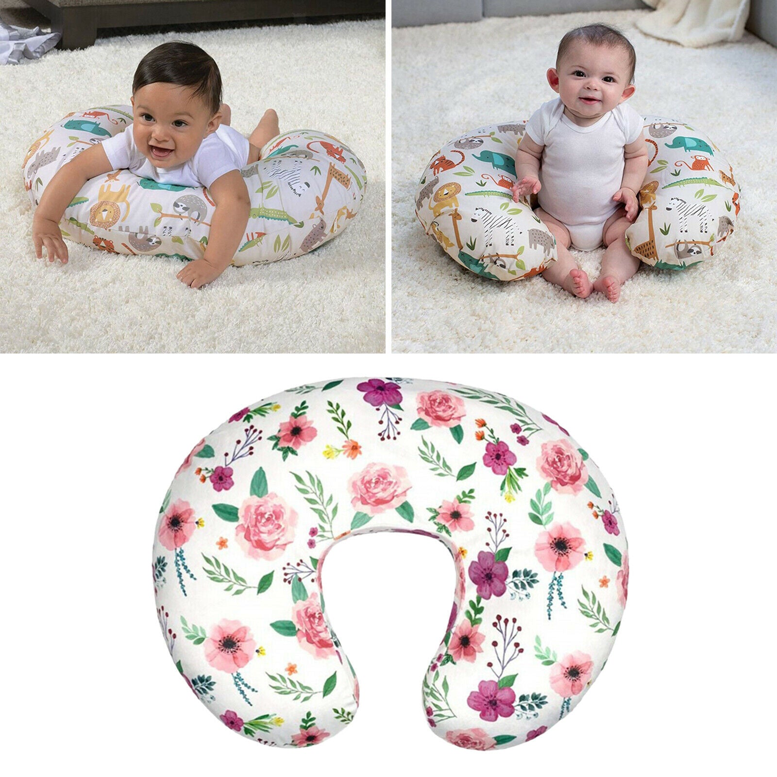 Cotton U-Shaped Feeding Pillow Cover for Newborn Breastfeeding  type D Gift