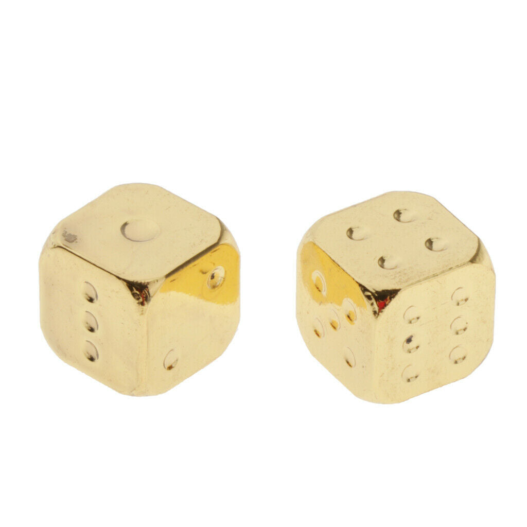 Six Sided Dice D6 Set of 5 Zinc Alloy Dices D&D RPG MTG Game Supply Golden