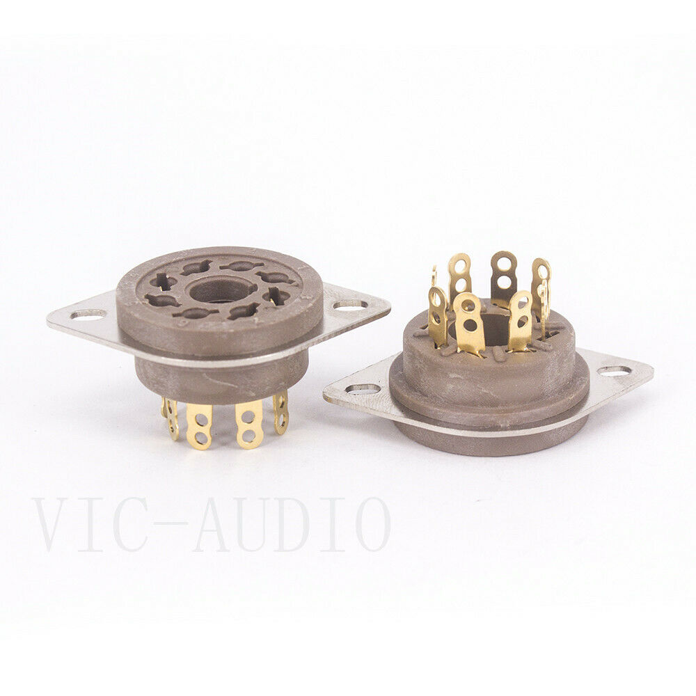 10PCS Bakelite 8Pin Tube Socket For 6V6 6L6 EL34 6N8P KT88 6SN7 Vacuum Tube Amp