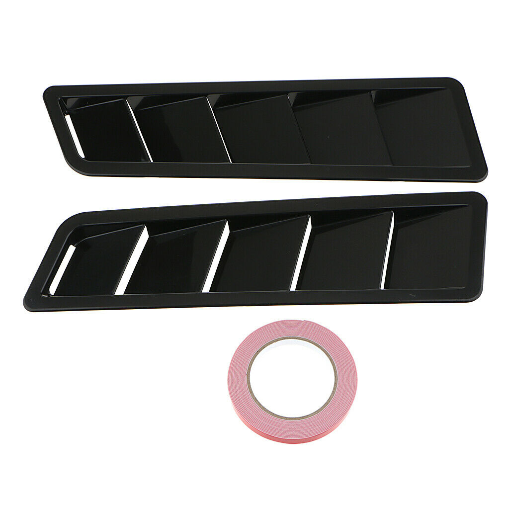 2PCS 44x13cm Car Universal Matte Black Hood Vent Louver Cooling Panel Solid
