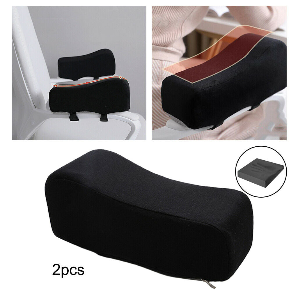 2/Set Comfy Chair Armrest Pad Memory Foam Elbow Pillow Pressure Relief