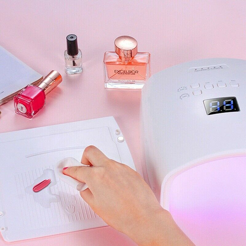 White 48W Cordless Wireless Rechargeable LED/UV Nail Lamp Gel Polish Light Dryer